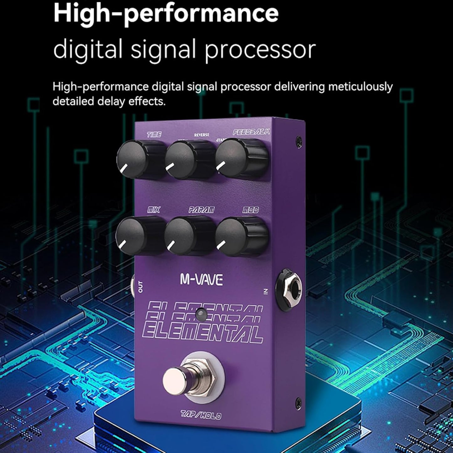 [Dropshipping] M-VAVE ELEMENTAL Delay Pedal TAP TEMPO, HOLD Mode Infinite Sustain, MIX Control, 9 Delay Effects for Guitar & Bass
