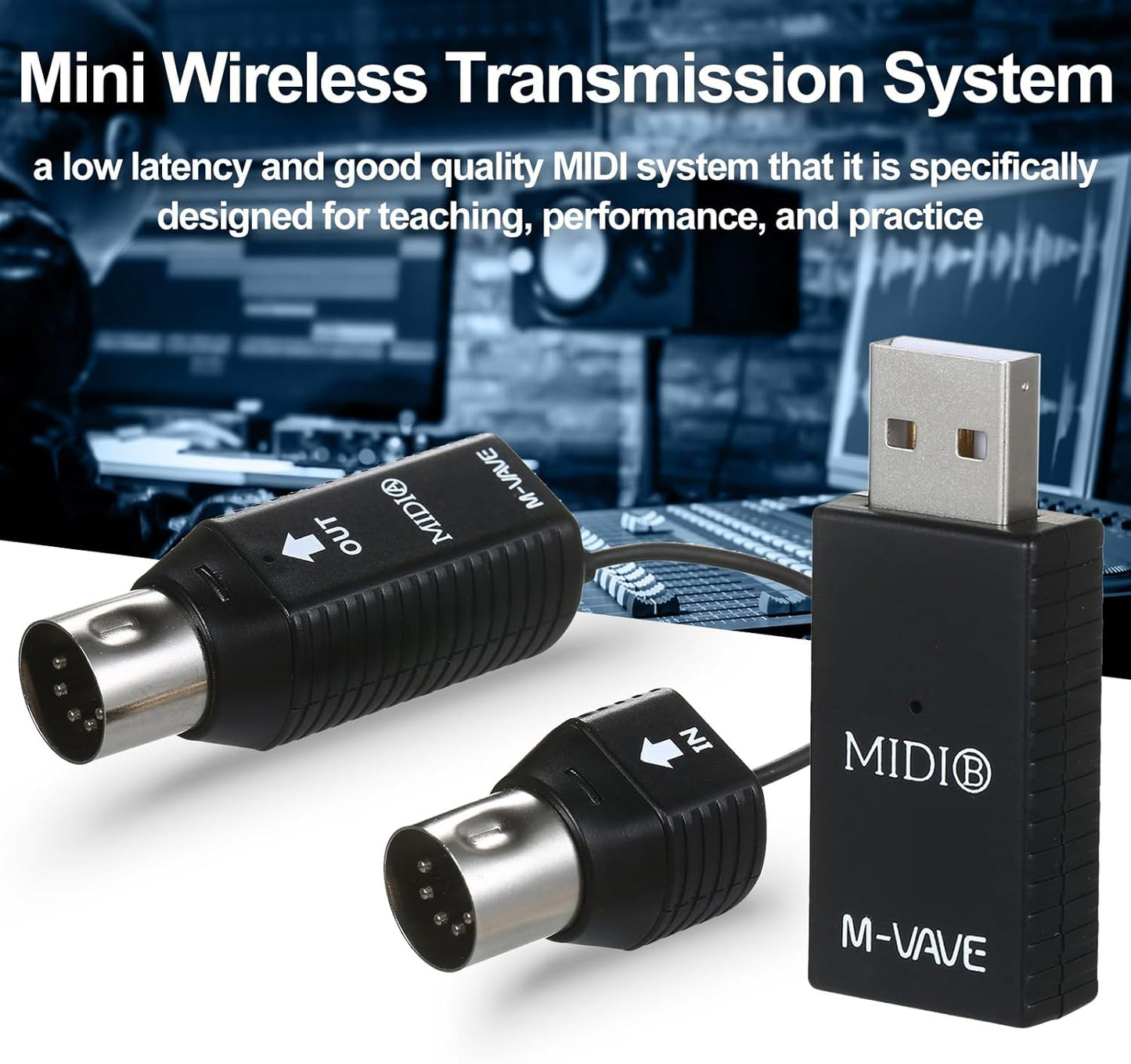 [Dropshipping] M-VAVE MS1 MIDI Wireless Transmission System Any MIDI Device Connect Adapter