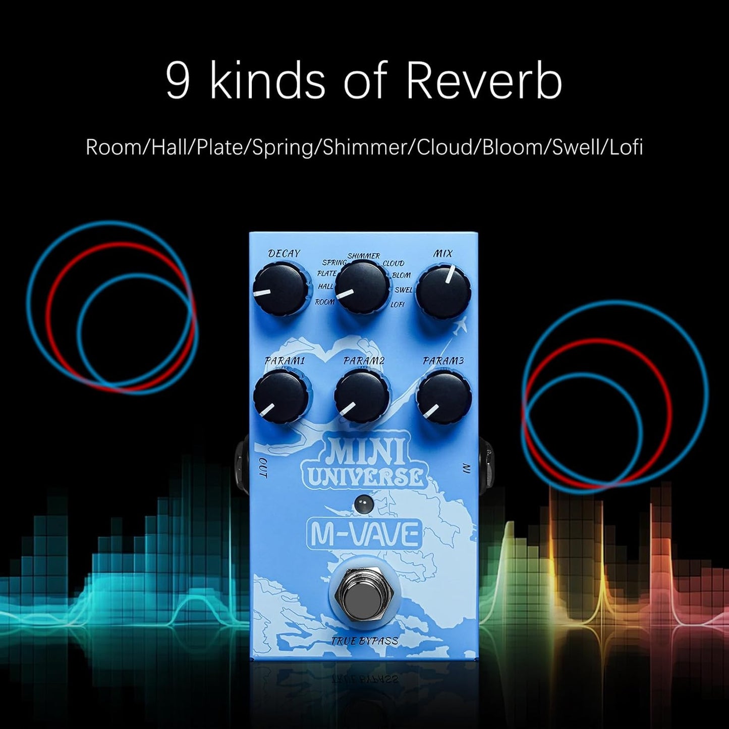[Dropshipping] M-VAVE Guitar Pedal Reverb Innovation Unique Sound 9 Reverb Effects Universe Pedals