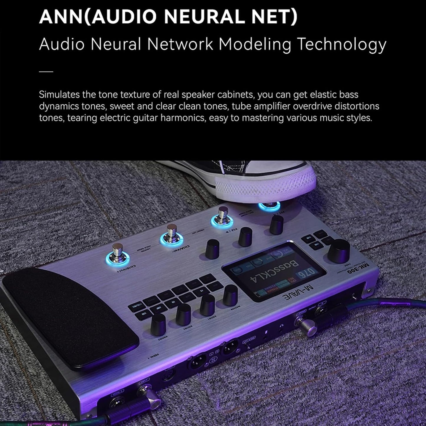 [Dropshipping] M-VAVE MK-300 Guitar/Bass Multi-Effects Processor TANK-G Pedal Pro Max Version Neural Network Modeling 320+ Effects 160 Presets