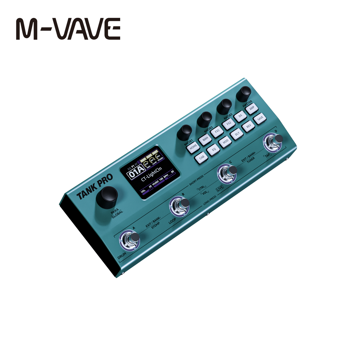 M-VAVE TANK PRO Multi-Effect Pedal, ANN , AMP & IR Loading & NAM, Built-in Rechargeable Battery, Bluetooth Playback, XLR Cannon Output