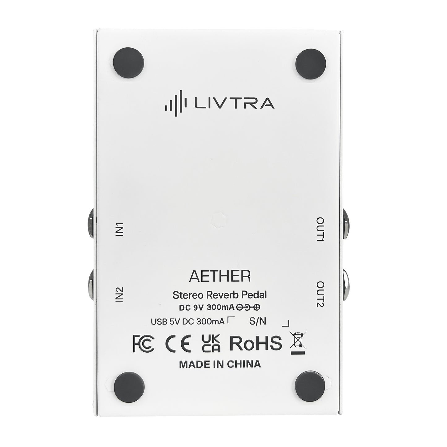 LIVTRA AETHER True Stereo Reverb Pedal, 9 Spatial Effects, USB Recording Output, Analog/Digital Bypass, for Electric Guitar/Bass
