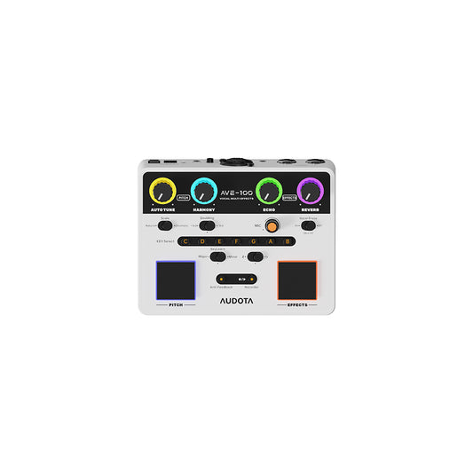 AUDOTA AVE100 Vocal Multi-Effects AI Key Recognition Vocal Looper Vocal Cancel Function