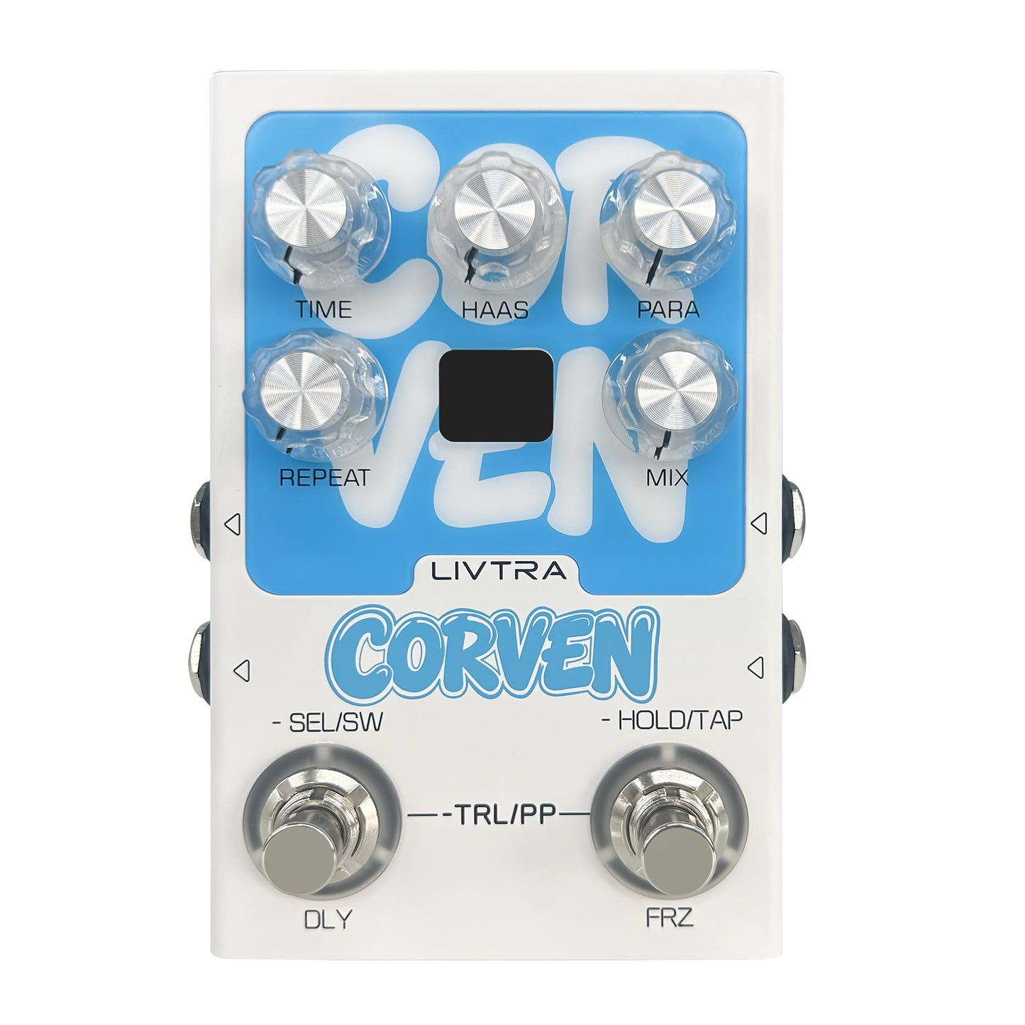 LIVTRA CORVEN Stereo Delay Effect Pedal, 9 Algorithms, True Stereo I/O, Tap Tempo + Freeze, USB Recording for Stage/Studio
