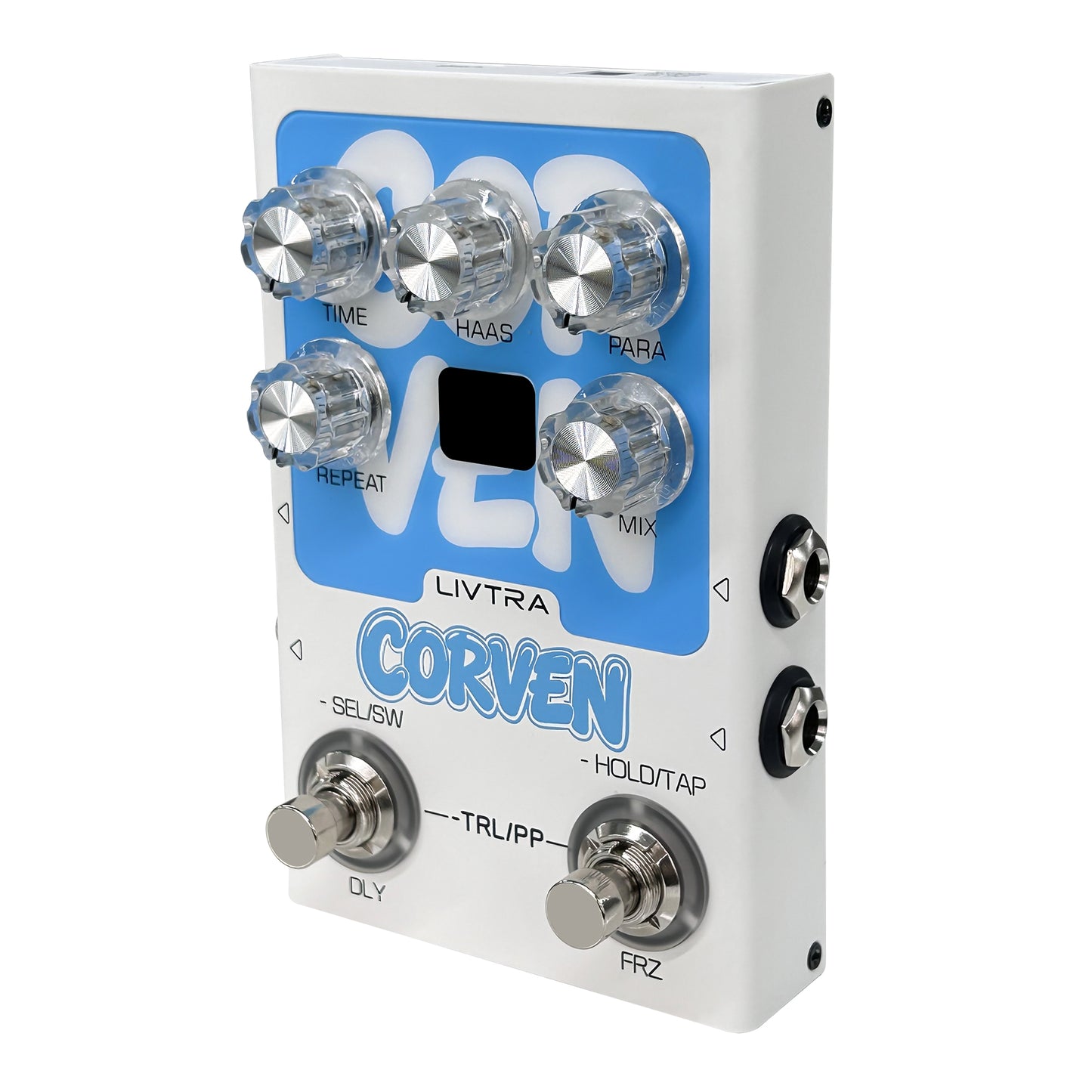 LIVTRA CORVEN Stereo Delay Effect Pedal, 9 Algorithms, True Stereo I/O, Tap Tempo + Freeze, USB Recording for Stage/Studio