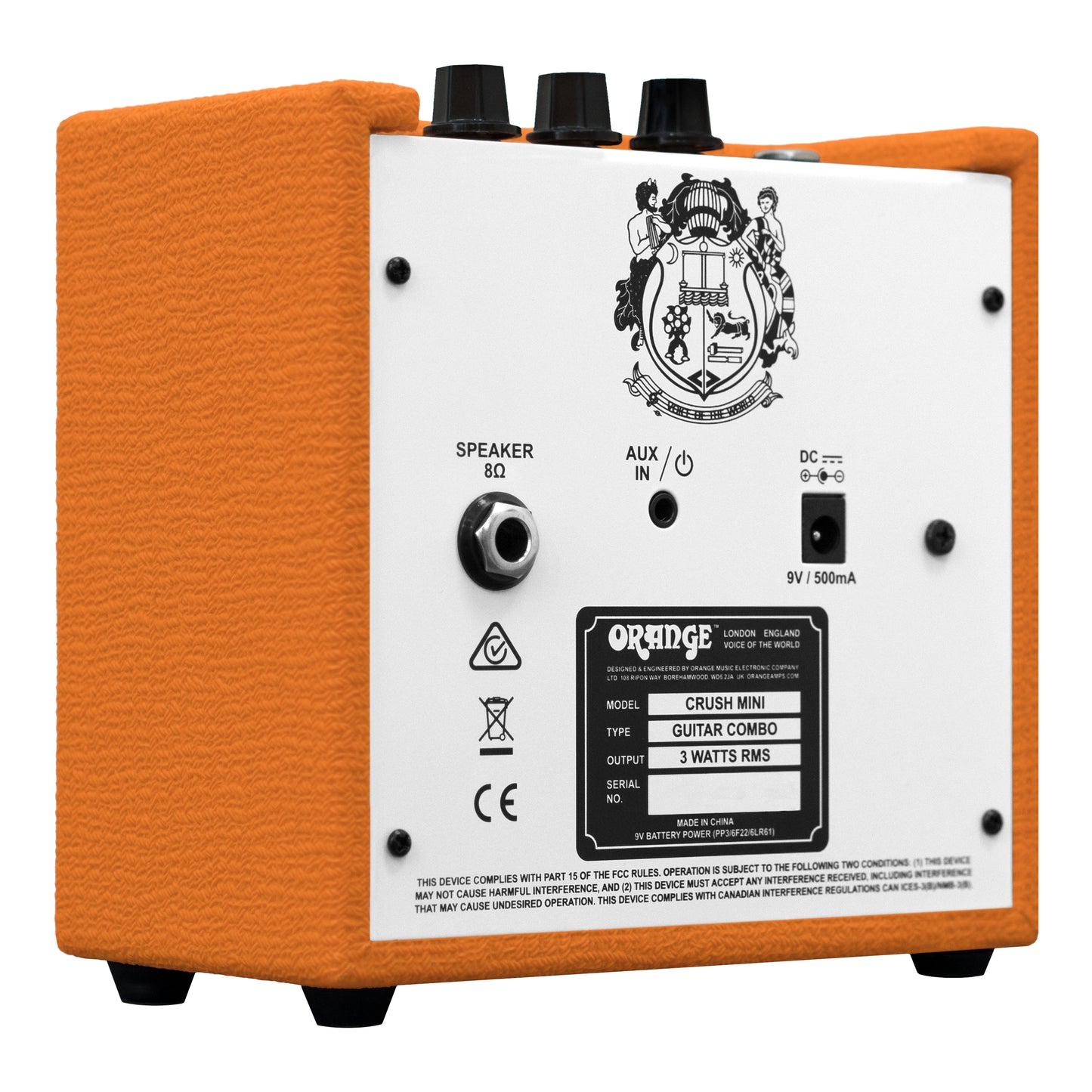 Orange Crush Mini Battery Powered Electric Guitar Speaker With Aux Input