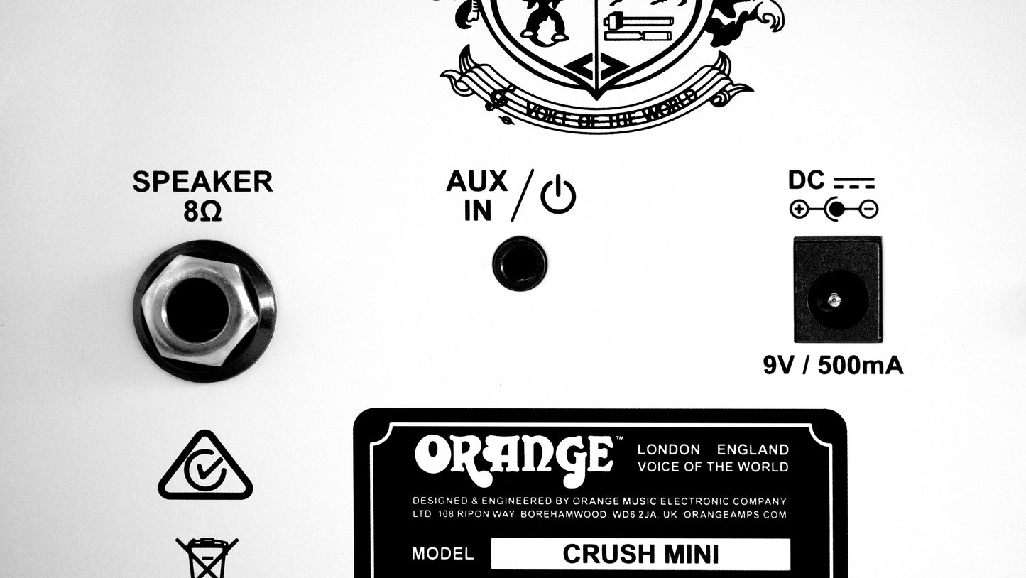 Orange Crush Mini Battery Powered Electric Guitar Speaker With Aux Input