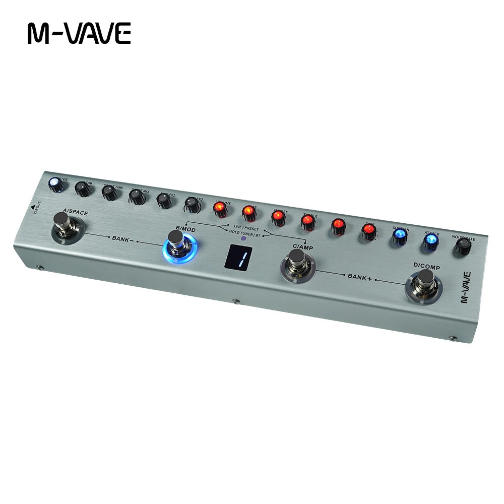 [Dropshipping] M-VAVE Tank-B Multi Effect Pedal for Bass 36 Presets Editable Built in Rechargeable Battery