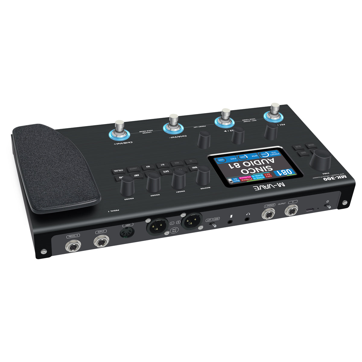 M-VAVE MK-300 Guitar & Bass Multi-Effect Pedal, ANN, Support AMP  & IR & NAM , Built-in Rechargeable Battery, Bluetooth Playback, XLR Cannon Output for Guitar & Bass Practice Recording Live Stage Performance
