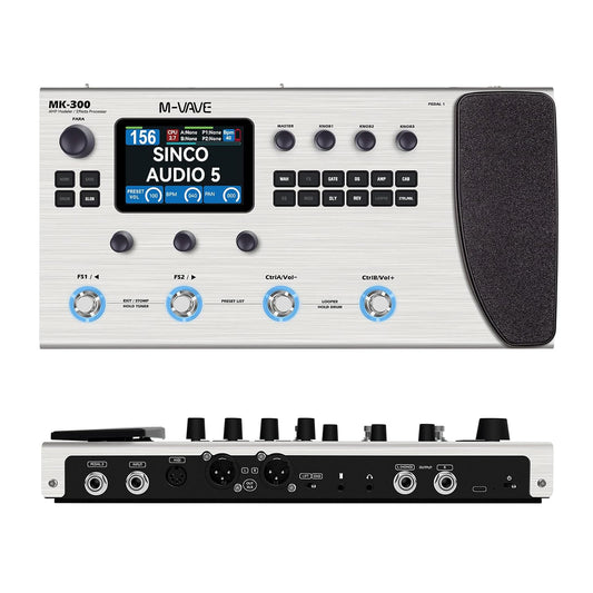 M-VAVE MK-300 Guitar & Bass Multi-Effect Pedal, ANN, Support AMP  & IR & NAM , Built-in Rechargeable Battery, Bluetooth Playback, XLR Cannon Output for Guitar & Bass Practice Recording Live Stage Performance