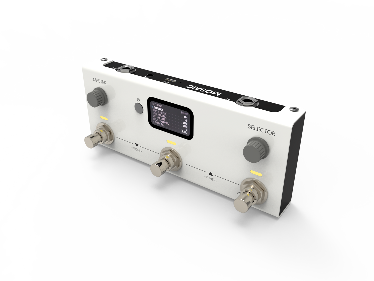 LIVTRA MOSAIC 3-Switch Multi-Effects Guitar Bass Pedal 30 Amps 30 Cabs IR NAM USB Audio Bluetooth 7.5h Battery 395g