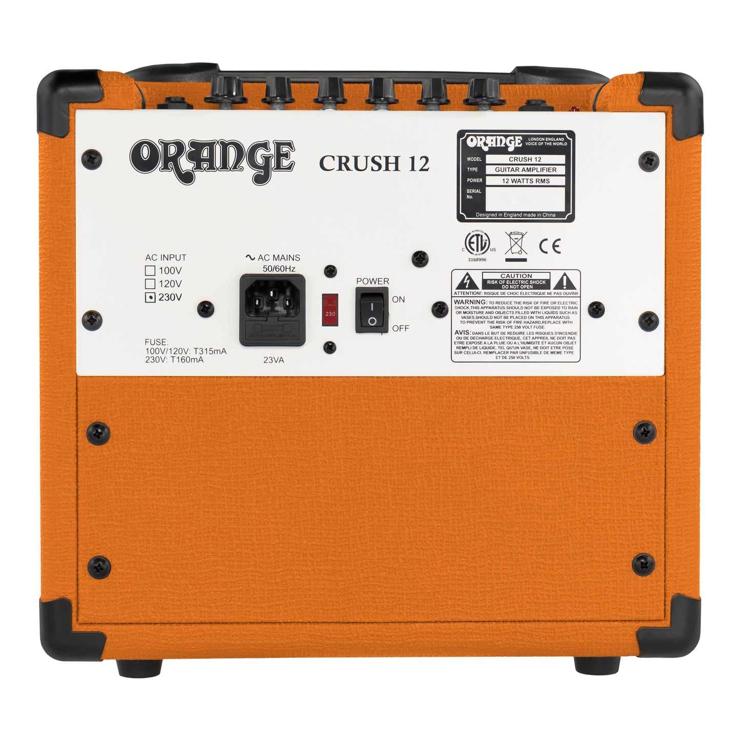 Orange Crush 12 Solid State Guitar Amplifier Clean & Distortion Tone