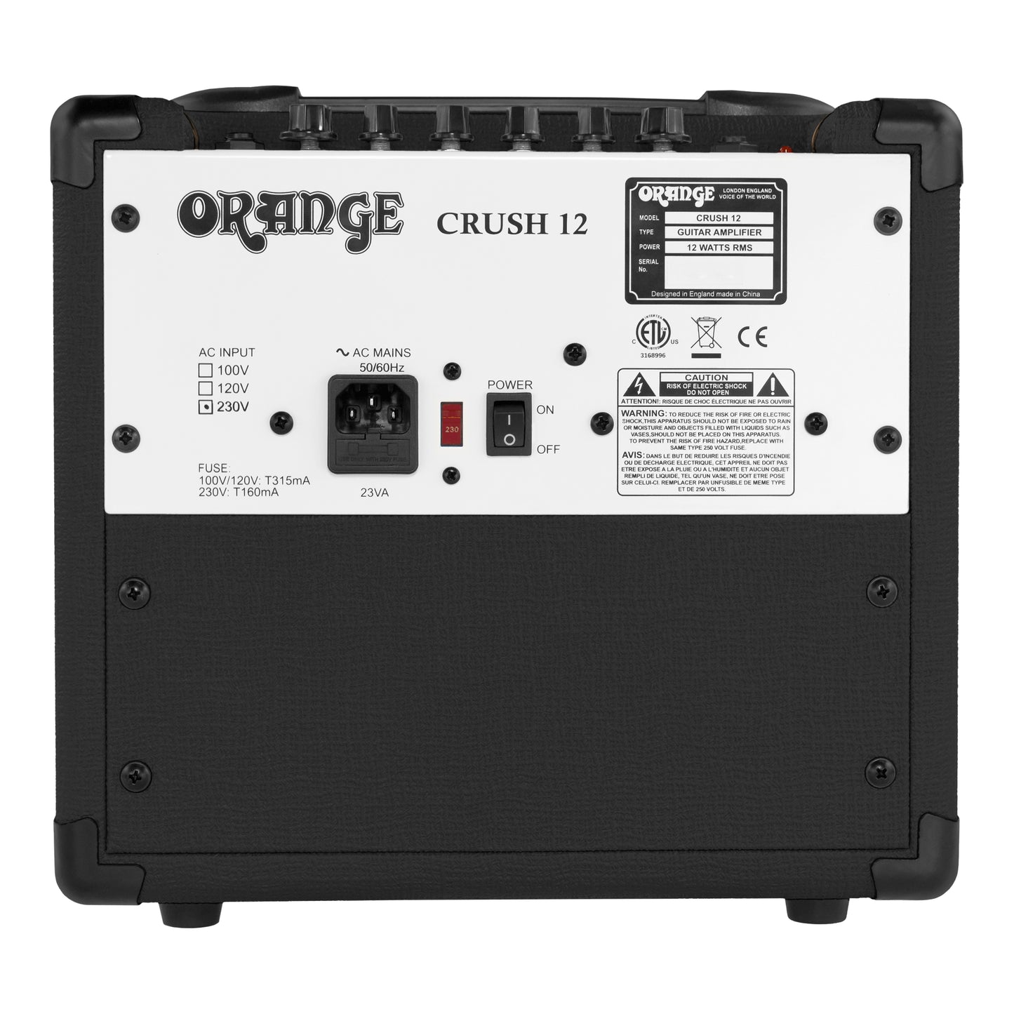 Orange Crush 12 Solid State Guitar Amplifier Clean & Distortion Tone