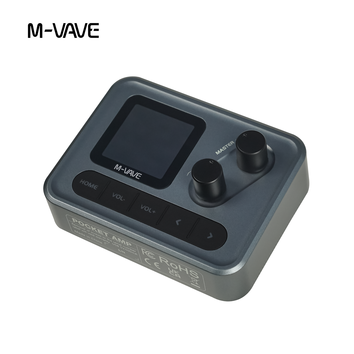 M-VAVE POCKET AMP Mini Pocket Guitar Bass Multi Effects Pedal, Portable Amp Simulator with 20 AMP Models 20 IR CAB Slots, 80 Editable Presets, Built-in Rechargeable Battery, Bluetooth Playback, OTG Mobile Recording USB Audio Interface for Silent Practice