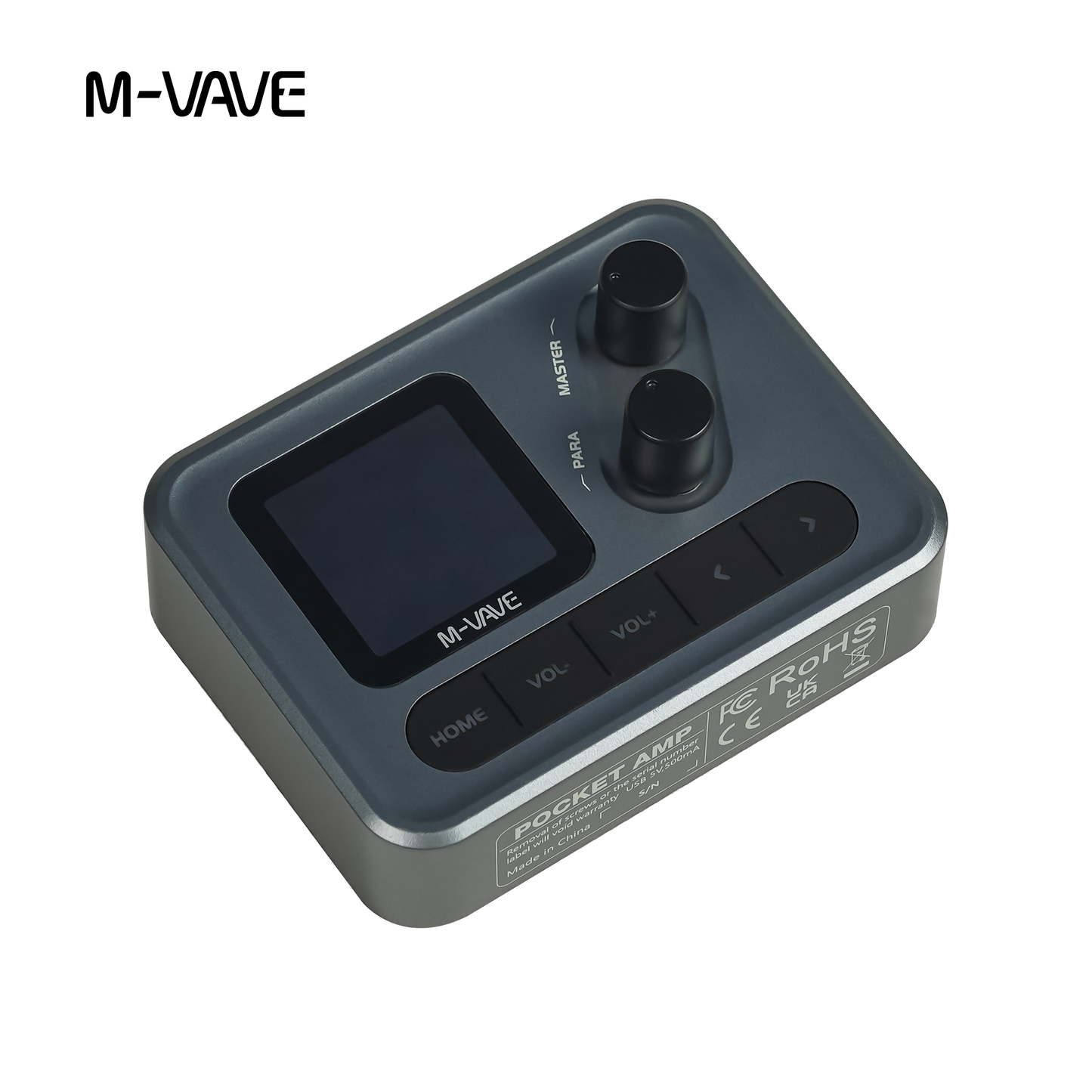 M-VAVE POCKET AMP Mini Pocket Guitar Bass Multi Effects Pedal, Portable Amp Simulator with 20 AMP Models 20 IR CAB Slots, 80 Editable Presets, Built-in Rechargeable Battery, Bluetooth Playback, OTG Mobile Recording USB Audio Interface for Silent Practice