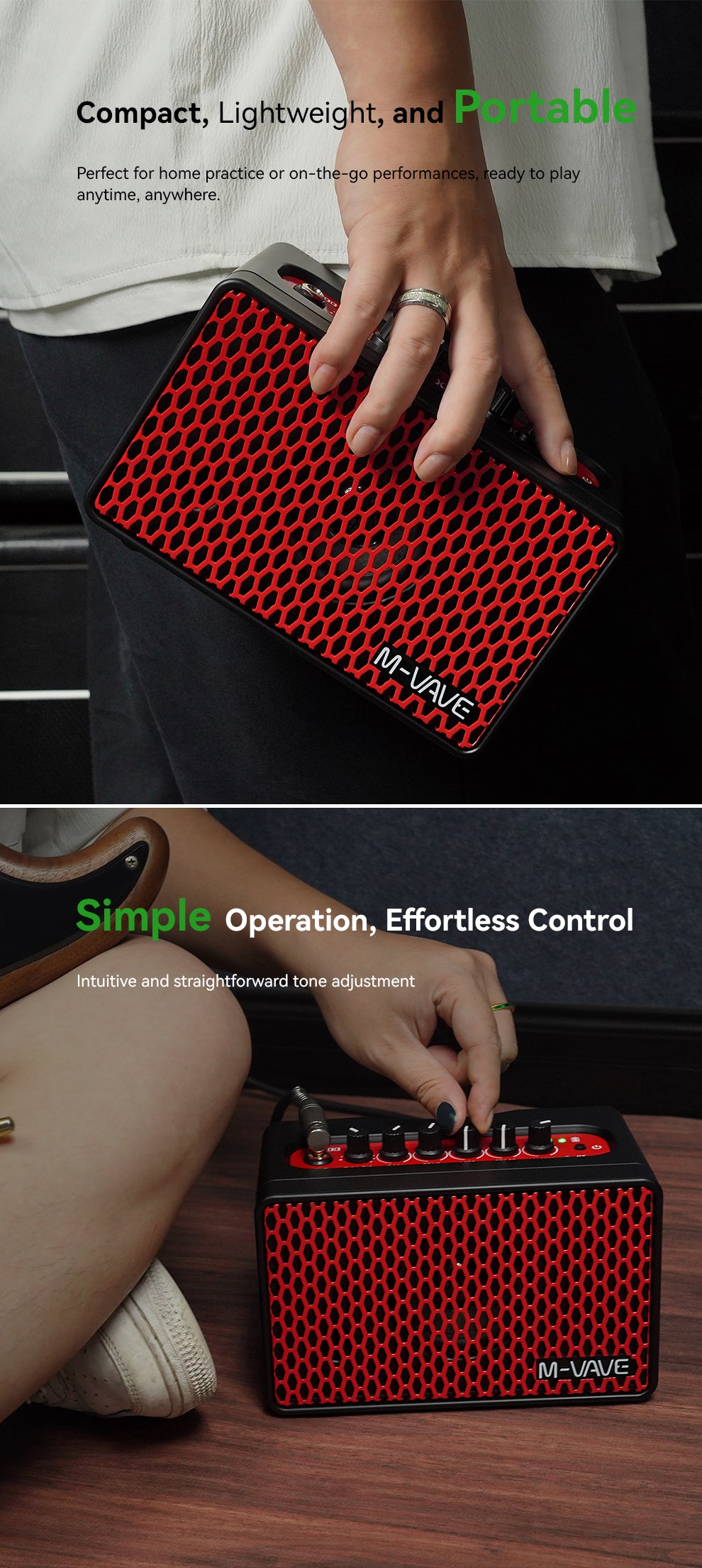 M-VAVE SP100 Smart Guitar Speaker with 9 Tones, 6 Effects & APP Control