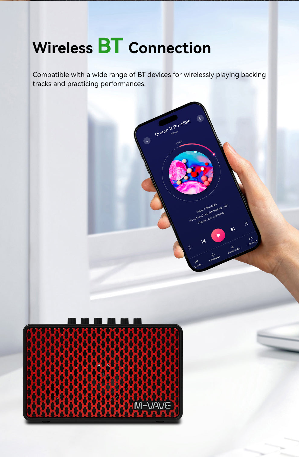M-VAVE SP100 Smart Guitar Speaker with 9 Tones, 6 Effects & APP Control