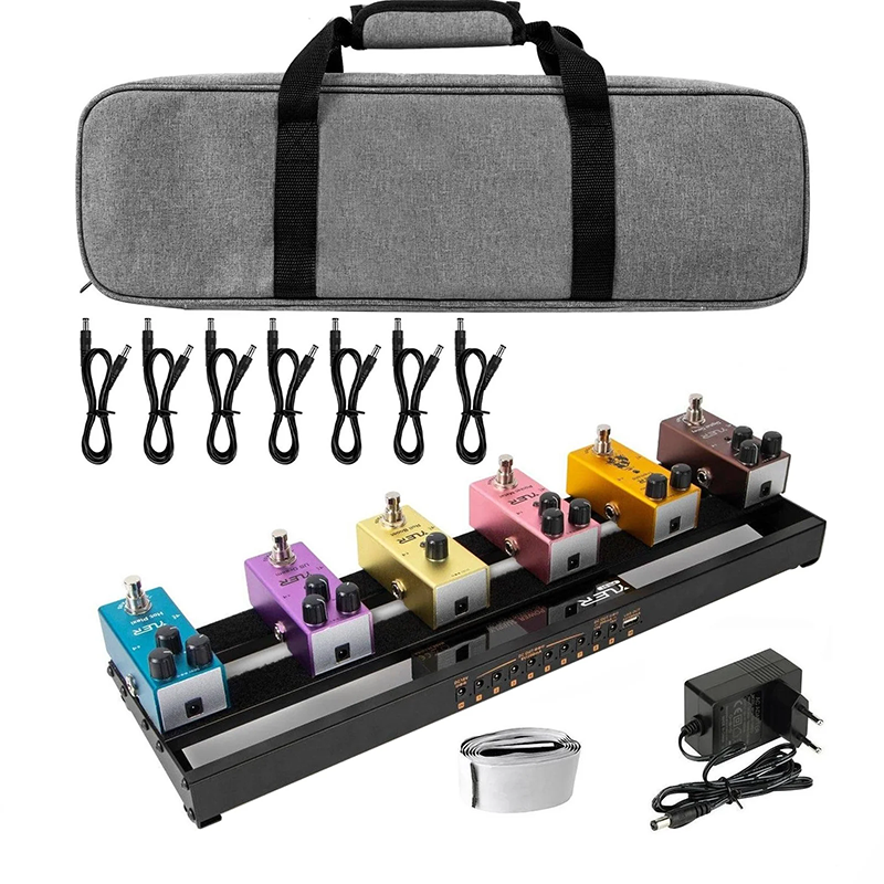 YUER Guitar Effect Pedal Board Aluminum Alloy ultralight Pedalboard Sets with Carrying Bag Guitar Pedal Plate Guitar Accessories