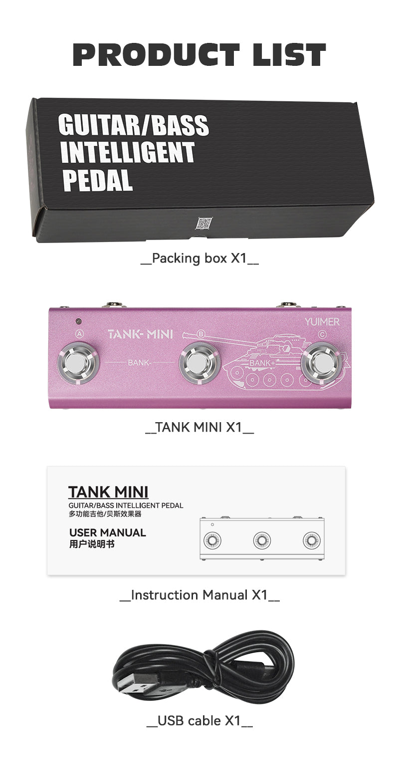 [Wholesale 32pcs] M-VAVE TANK-MINI Multi-Effect Pedal Electric Guitar & Bass 2 in 1 Effector