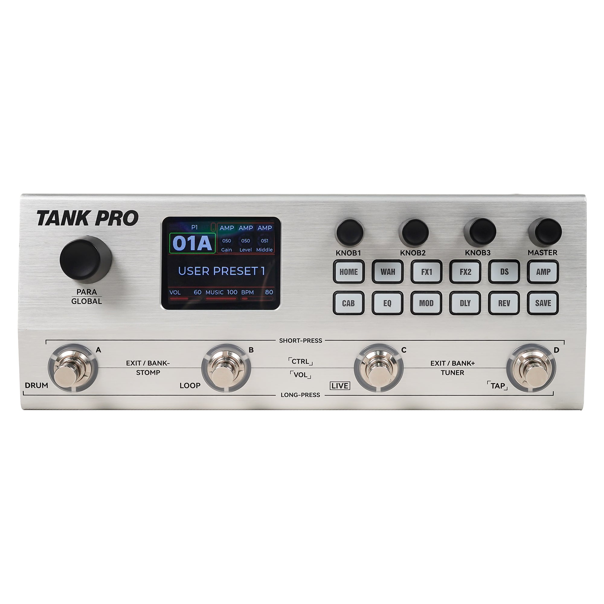 【 日本未発売 ほぼ新品 】M-VAVE TANK PRO ポータブル＆充電式 M-VAVE TANK PRO Guitar & Bass Multi-Effects Pedal | TankPedal